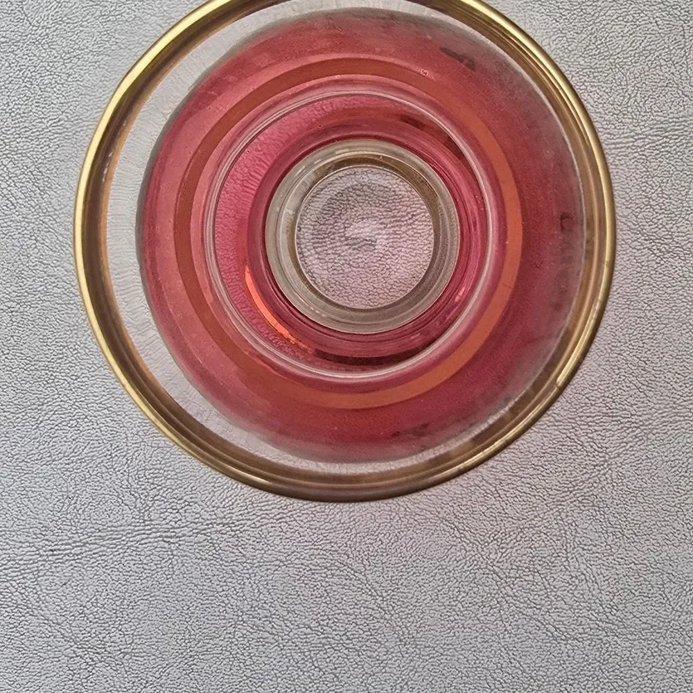 1940 New York World's Fair Souvenir Vase | Ruby/Cranberry Glass with Gold Trim